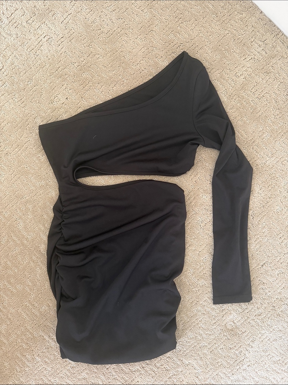 SHEIN Black One-Shoulder Cutout Dress